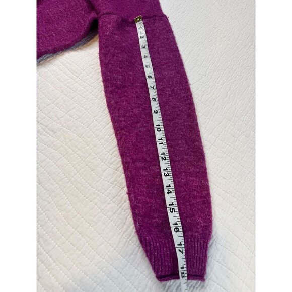Lucky Brand Womens V-Neck Long Sleeve Pullover Casual Sweater Size SP Magenta - Picture 7 of 8